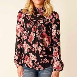 LUCKY BRAND Mock-Neck Floral Top